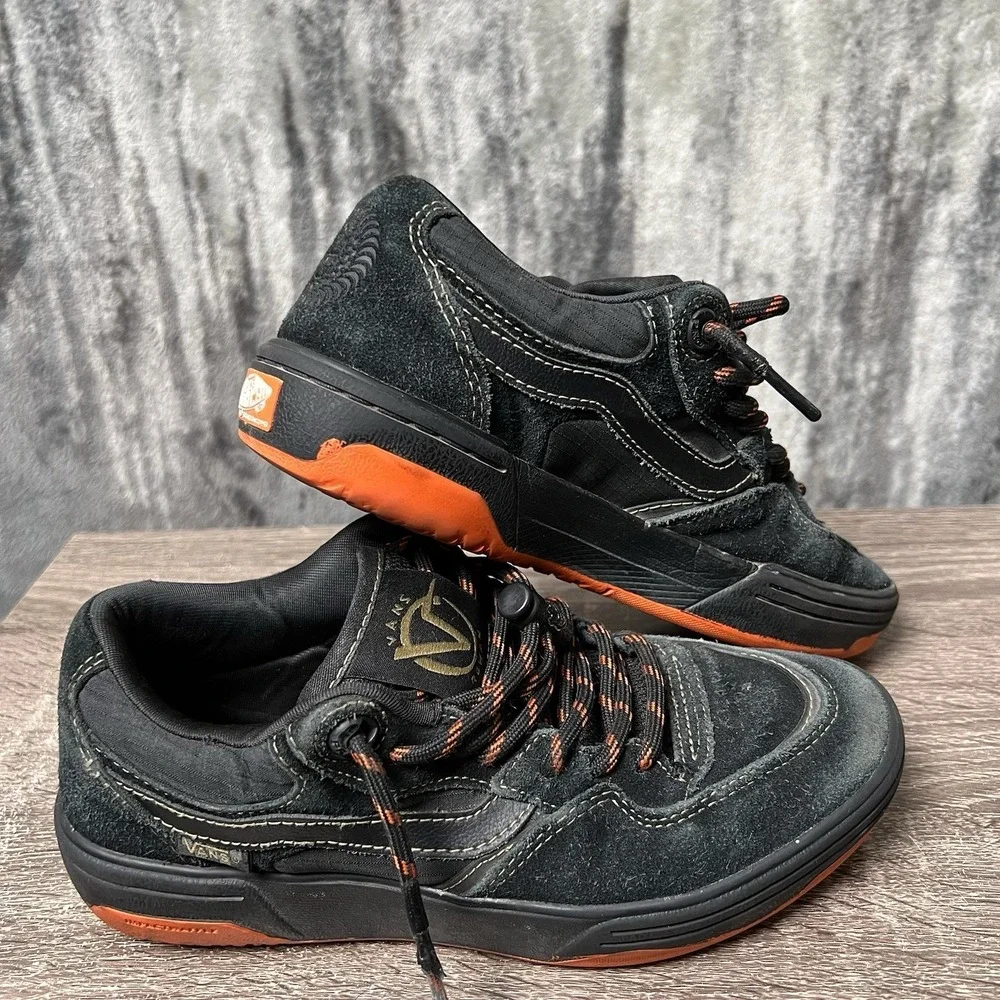 Vans Men's Sz 5 Rowan 2 Spitfire Skate Shoes Lace Up Sneakers Black/Flame Orange